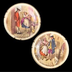 Victorian Mini Plates Pair Cries Of London Staffordshire Tea Set Co Ltd Hardware